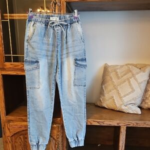 Almost Famous Light Blue Cargo Jogger Jeans